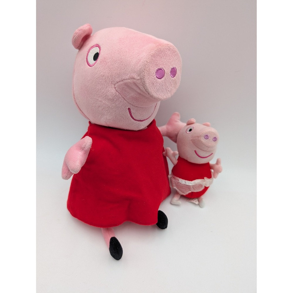 Peppa Pig‎ Talking Plush 13 6 Inch Jazware Lot of 2 Stuffed Animal Toy